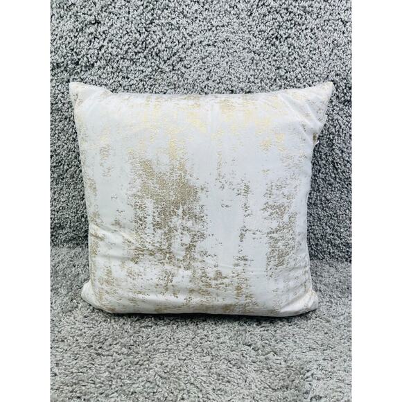 Modern Metallic Gold Copper Print Abstract Art Square Throw Pillow Decorative - Picture 4 of 9